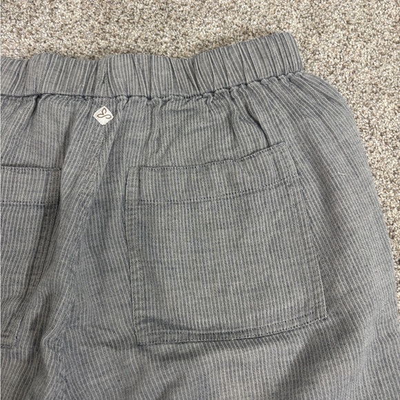 Prana Soledad Striped Pebble Grey Lightweight Pull On Drawstring Pants Large - Picture 2 of 11